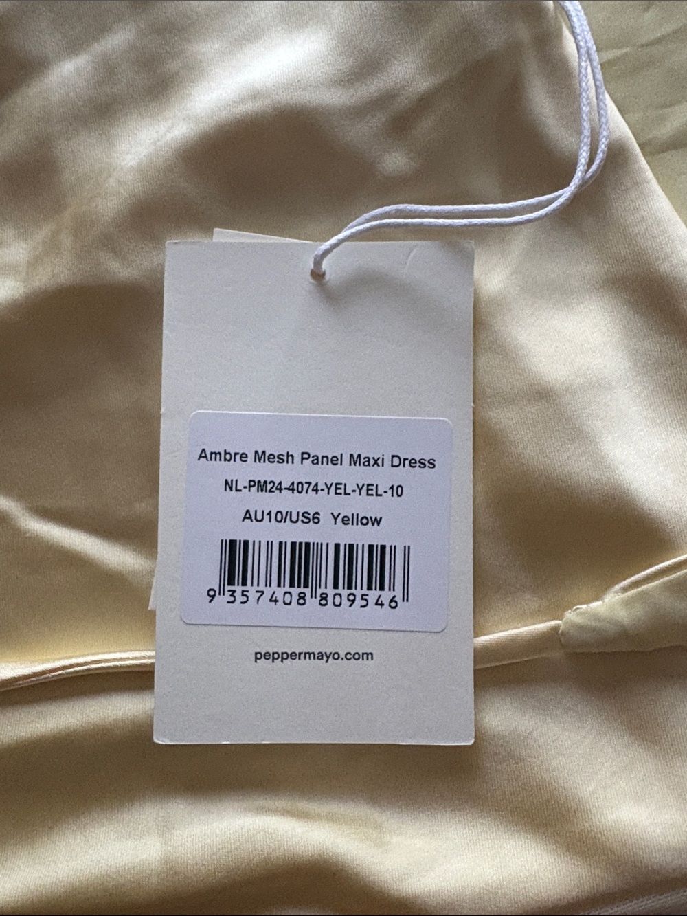 Peppermayo Halter Mesh Panel Maxi Dress in Pale Yellow - Picture 5 of 5